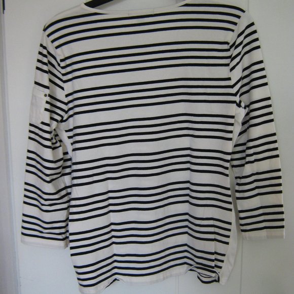 Chaps Off-white and Black Striped Top - Picture 4 of 4